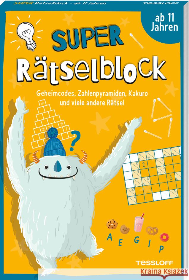 Super Rätselblock ab 11 Jahren. Geheimcodes, Zahlenpyramiden, Kakuro und viele andere Rätsel Heine, Stefan 9783788645960 Tessloff Verlag Ragnar Tessloff GmbH & Co. KG - książka