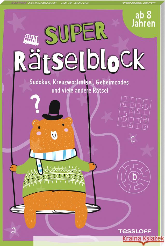 Super Rätselblock ab 8 Jahren.Sudokus, Kreuzwörträtsel, Geheimcodes und viele andere Rätsel Heine, Stefan 9783788644741 Tessloff Verlag Ragnar Tessloff GmbH & Co. KG - książka