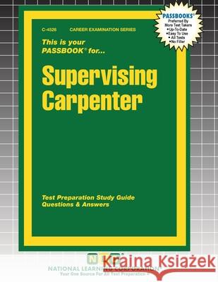 Supervising Carpenter Passbooks 9781799345268 National Learning Corp - książka