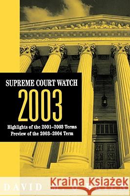 Supreme Court Watch 2003 David M. O'Brien 9780393925203 W. W. Norton & Company - książka
