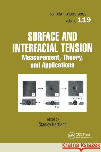 Surface and Interfacial Tension: Measurement, Theory, and Applications Hartland, Stanley 9780367394493 Taylor and Francis - książka