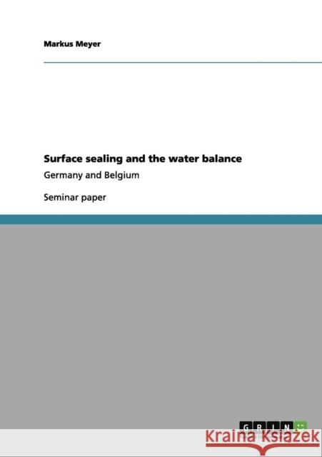 Surface sealing and the water balance: Germany and Belgium Meyer, Markus 9783656095323 Grin Verlag - książka