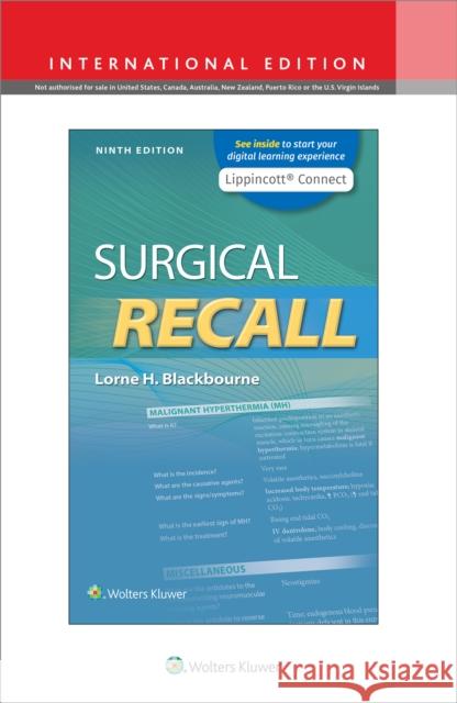 Surgical Recall Lorne Blackbourne   9781975152970 Wolters Kluwer Health - książka