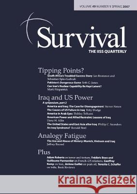 Survival 49.1: Survival 49.1, Spring 2007 Dana Allin 9781138417052 Routledge - książka