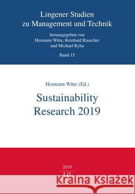 Sustainability Research 2019  9783643912596 LIT Verlag - książka