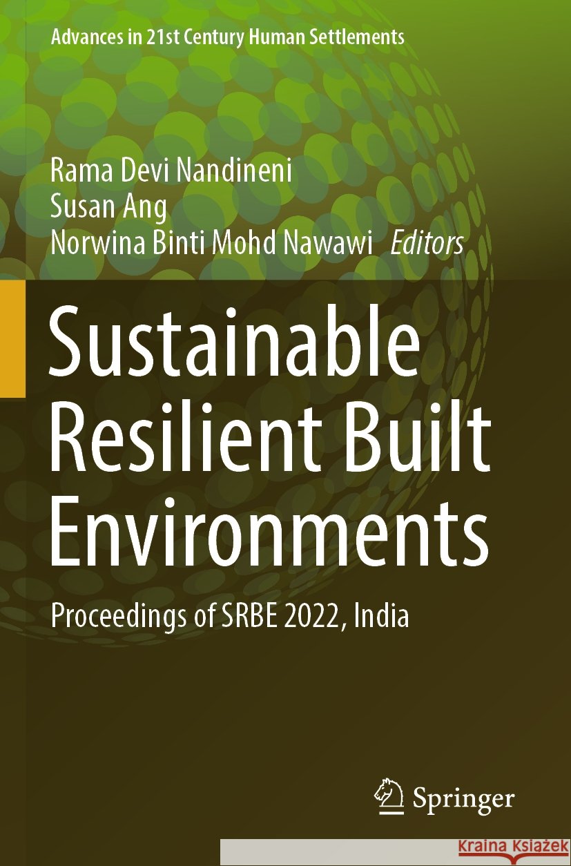 Sustainable Resilient Built Environments, 2 Teile  9789819988136 Springer - książka