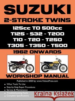 SUZUKI 2-STROKE TWINS 125cc TO 500cc - 1962 ONWARDS - WORKSHOP MANUAL Floyd Clymer, Velocepress 9781588502322 Veloce Enterprises, Inc. - książka