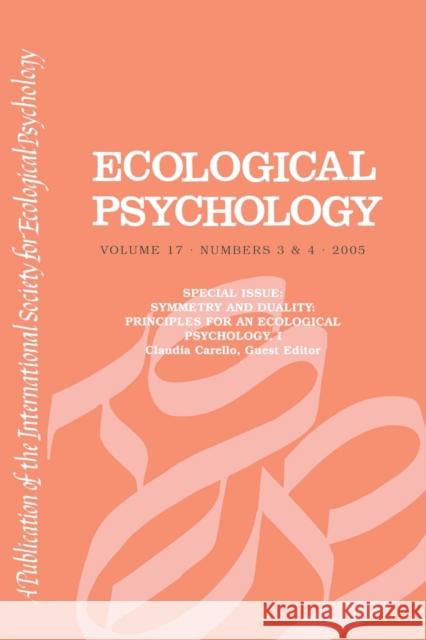 Symmetry And Duality Eco V17#3&4 Claudia Carello 9780805894073 Lawrence Erlbaum Associates - książka