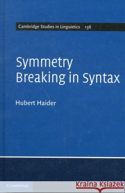 Symmetry Breaking in Syntax Hubert Haider 9781107017757  - książka