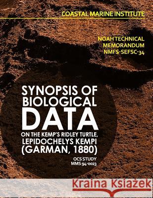 Synopsis of Biological Data on the Kemp's Ridley Turtle, Lepidochelys kempi (Garman, 1880) U. S. Department of the Interior 9781514284346 Createspace - książka