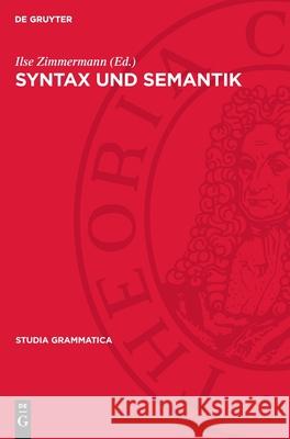 Syntax Und Semantik Ilse Zimmermann 9783112712009 de Gruyter - książka