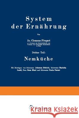 System Der Ernährung: Dritter Teil: Nemküche Pirquet, Clemens 9783642983245 Springer - książka