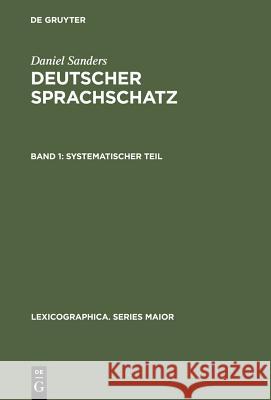 Systematischer Teil Daniel Sanders 9783484309067 Max Niemeyer Verlag - książka