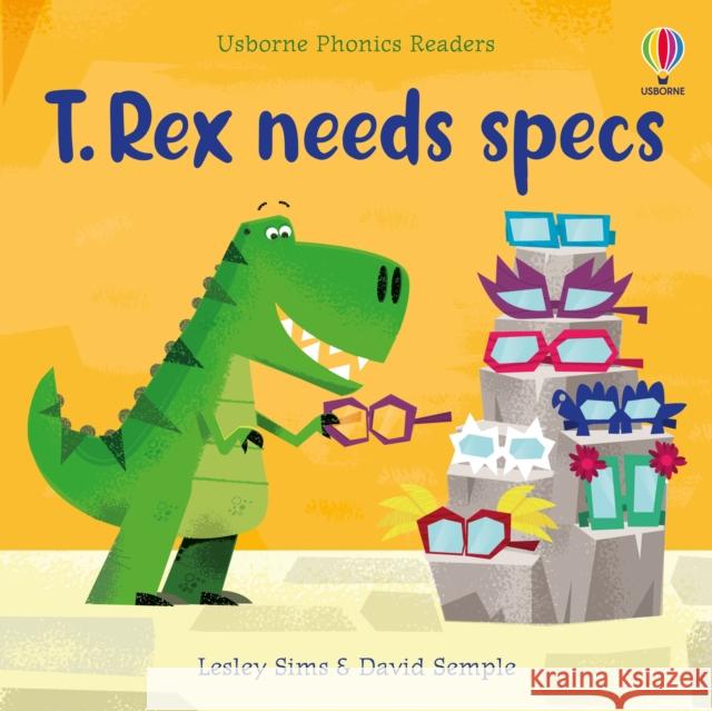 T. Rex needs specs Lesley Sims 9781805311911 Usborne Publishing Ltd - książka