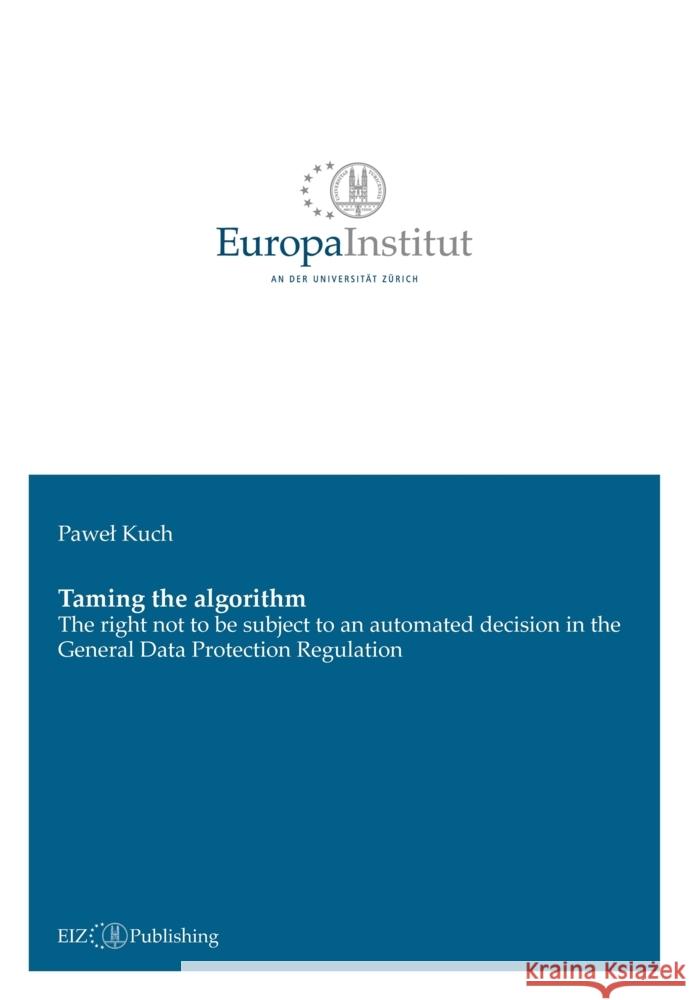 Taming the algorithm Kuch, Pawel 9783038055099 buch & netz - książka