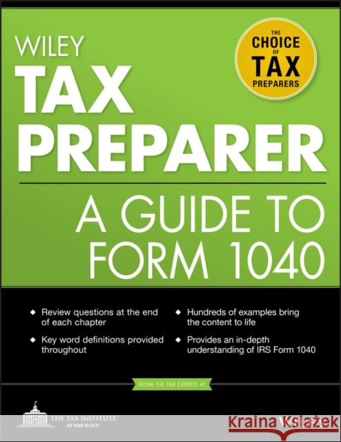 Tax Preparer The Tax Institute at H&r Block 9781118072622  - książka