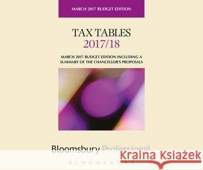 Tax Tables 2017/18  9781526500649 Bloomsbury Publishing PLC - książka