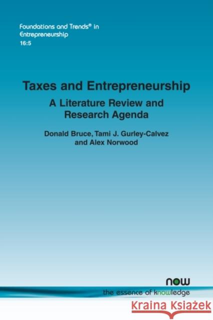 Taxes and Entrepreneurship: A Literature Review and Research Agenda Donald Bruce Tami J. Gurley-Calvez Alex Norwood 9781680836783 Now Publishers - książka