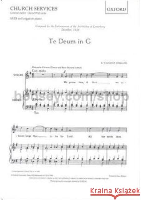 Te Deum in G  9780193535213 Oxford University Press - książka