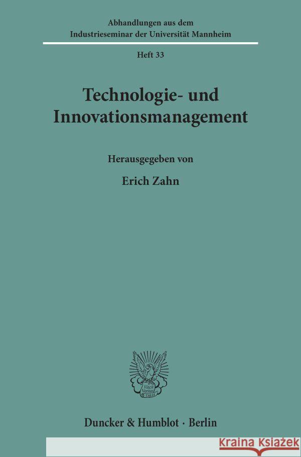 Technologie- und Innovationsmanagement.  9783428060962 Duncker & Humblot - książka