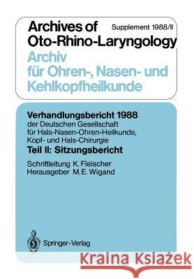 Teil II: Sitzungsbericht Fleischer, Konrad 9783540503439 Springer - książka