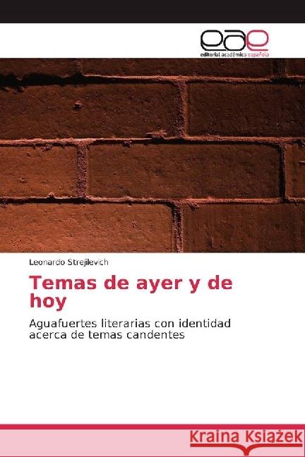 Temas de ayer y de hoy : Aguafuertes literarias con identidad acerca de temas candentes Strejilevich, Leonardo 9783639709346 Editorial Académica Española - książka