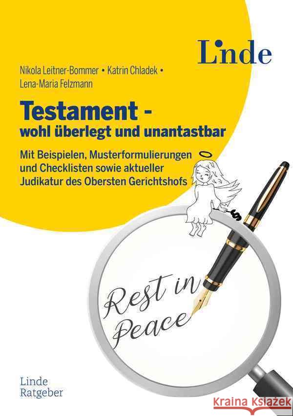 Testament - wohl überlegt und unantastbar Leitner-Bommer, Nikola, Chladek, Katrin, Felzmann, Lena-Maria 9783709306796 Linde, Wien - książka
