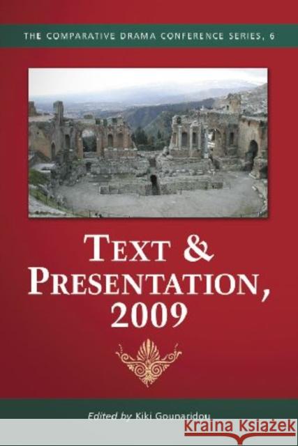 Text & Presentation, 2009 Kiki Gounaridou 9780786447060 McFarland & Company - książka