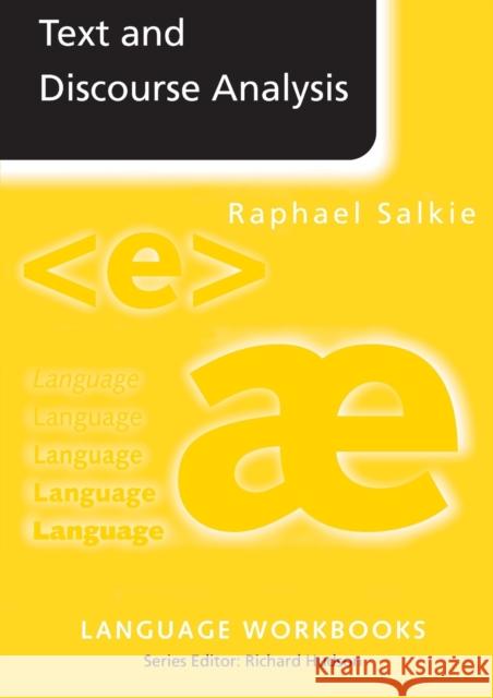 Text and Discourse Analysis Raphael Salkie 9780415092784  - książka