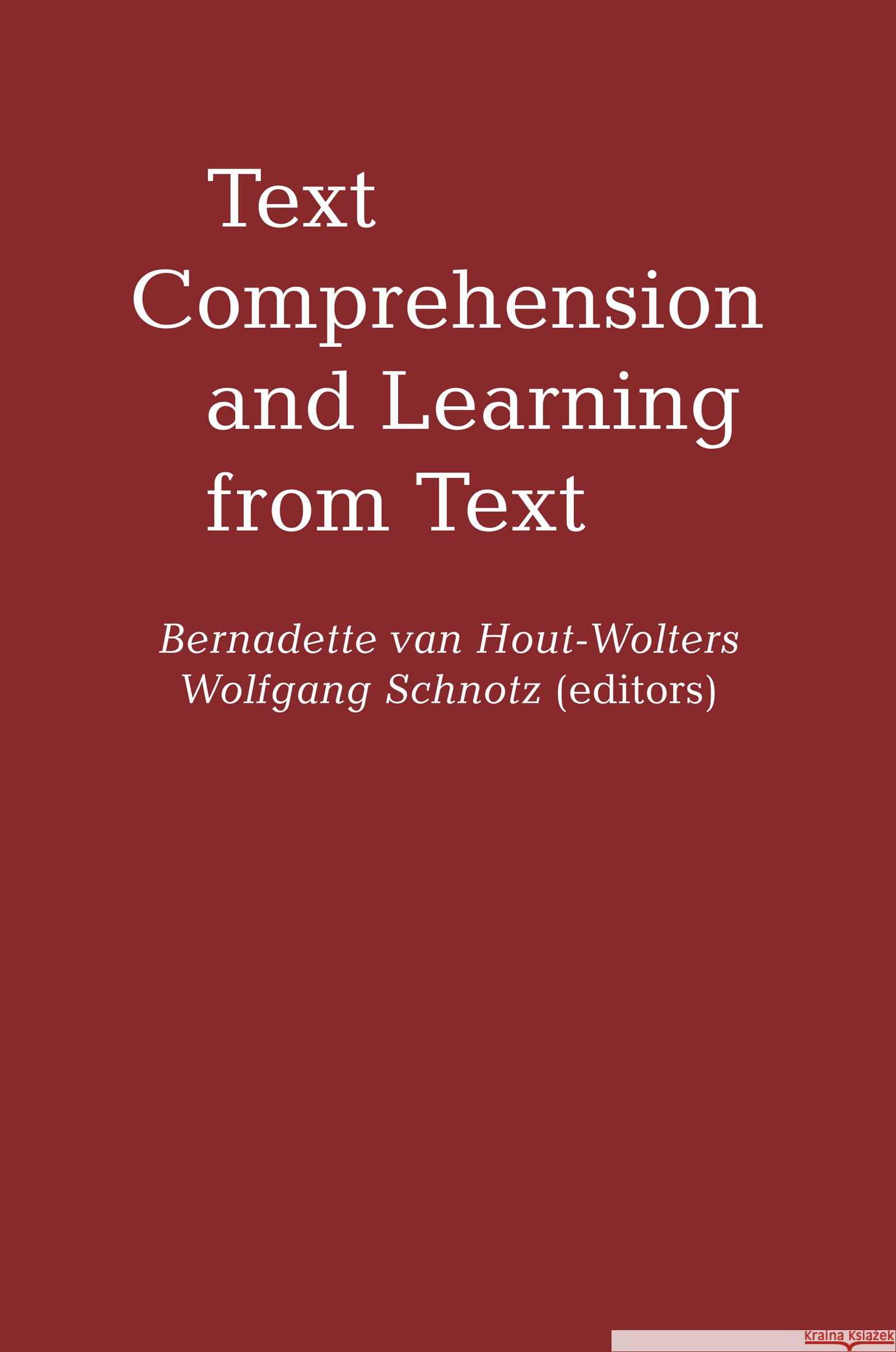 Text Comprehension and Learning Van Hout-Wolters, Bernadette 9789026512834 TAYLOR & FRANCIS GROUP - książka