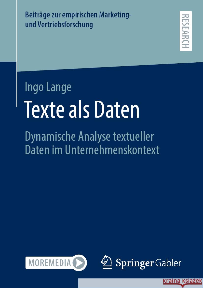 Texte als Daten Ingo Lange 9783658429720 Springer Fachmedien Wiesbaden - książka