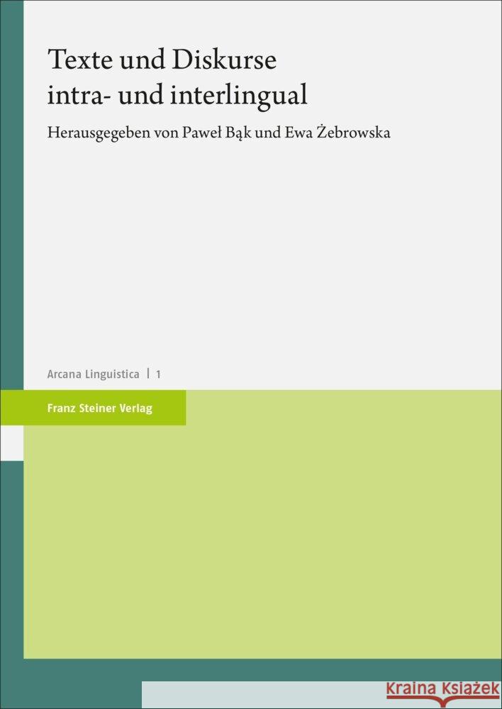 Texte und Diskurse intra- und interlingual  9783515136549 Franz Steiner Verlag - książka