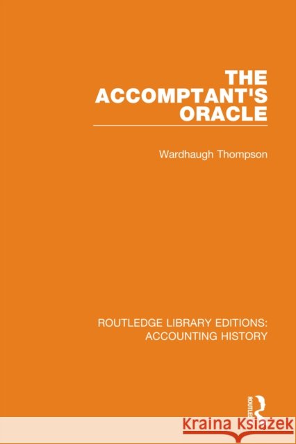 The Accomptant's Oracle Wardhaugh Thompson 9780367514648 Routledge - książka