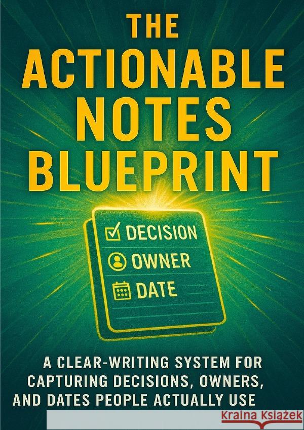 The Actionable Notes Blueprint Prescott, Caleb 9783565101153 epubli - książka