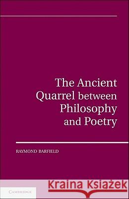 The Ancient Quarrel between Philosophy and Poetry Barfield, Raymond 9781107000322  - książka