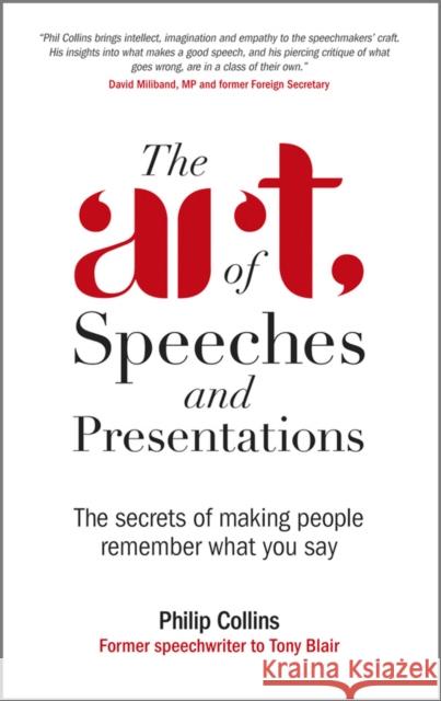 The Art of Speeches and Presentations: The Secrets of Making People Remember What You Say Philip Collins 9780470711842 John Wiley & Sons Inc - książka