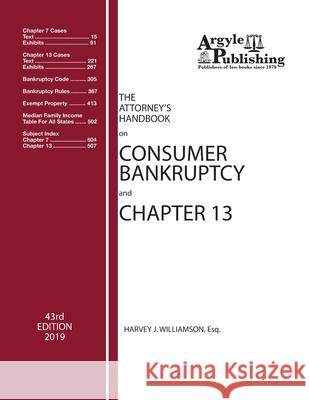 The Attorney's Handbook on Consumer Bankruptcy and Chapter 13 Chad Jonathan Lee Harvey J. Williamson 9781880730546 Argyle Publishing Company - książka