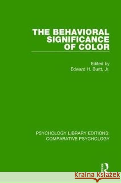 The Behavioral Significance of Color  9781138574960 Taylor and Francis - książka