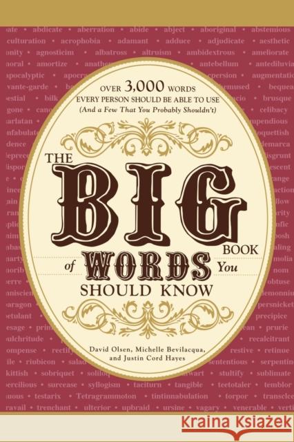 The Big Book of Words You Should Know: Over 3,000 Words Every Person Should Be Able to Use (and a Few That You Probably Shouldn't) Olsen, David 9781605501390 Adams Media Corporation - książka