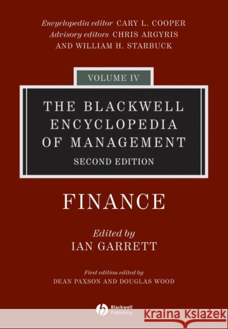 The Blackwell Encyclopedia of Management, Finance Garrett, Ian 9781405118262 Blackwell Publishers - książka