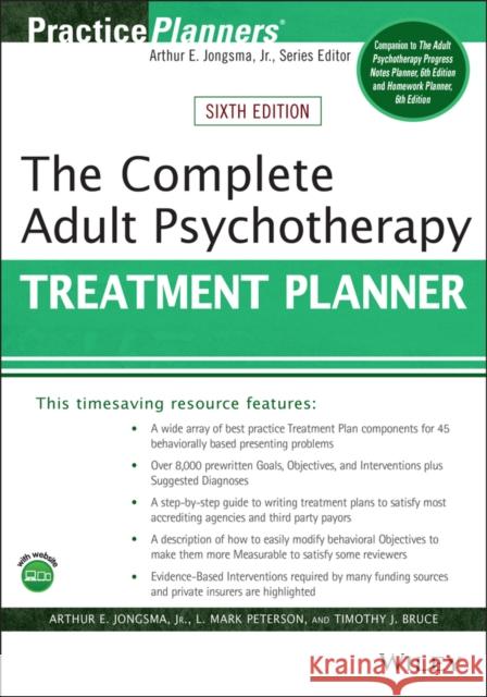 The Complete Adult Psychotherapy Treatment Planner Jongsma, Arthur E. 9781119629931 Wiley - książka