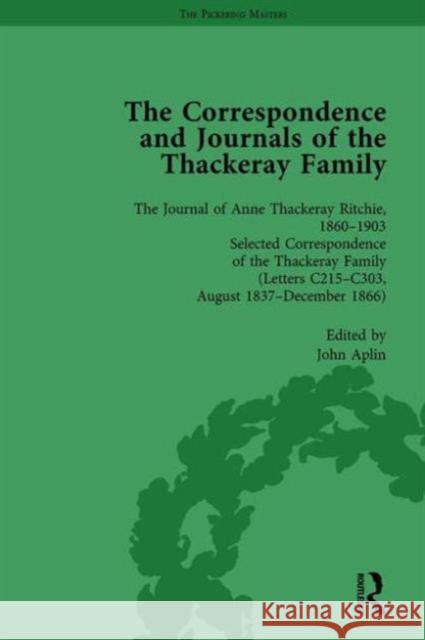 The Correspondence and Journals of the Thackeray Family Vol 2 John Aplin   9781138758933 Routledge - książka