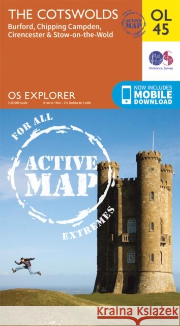 The Cotswolds, Burford, Chipping Campden, Cirencester & Stow-on-the Wold Ordnance Survey 9780319469637 Ordnance Survey - książka
