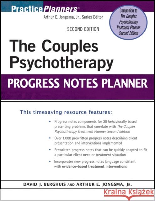 The Couples Psychotherapy Progress Notes Planner David  M. Berghuis Arthur E. Jongsma  9780470936917  - książka