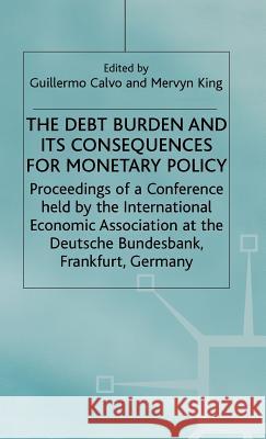 The Debt Burden and Its Consequences for Monetary Policy  9780333641408 PALGRAVE MACMILLAN - książka