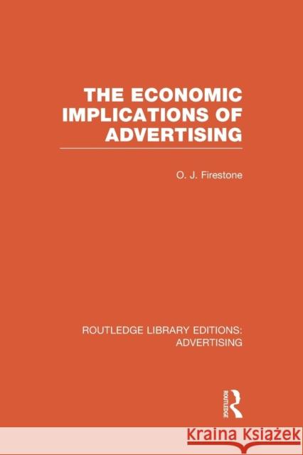 The Economic Implications of Advertising (Rle Advertising) Otto John Firestone   9781138989108 Taylor and Francis - książka