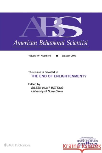 The End of Enlightenment? Eileen Hunt Botting 9781412940238 Sage Publications - książka