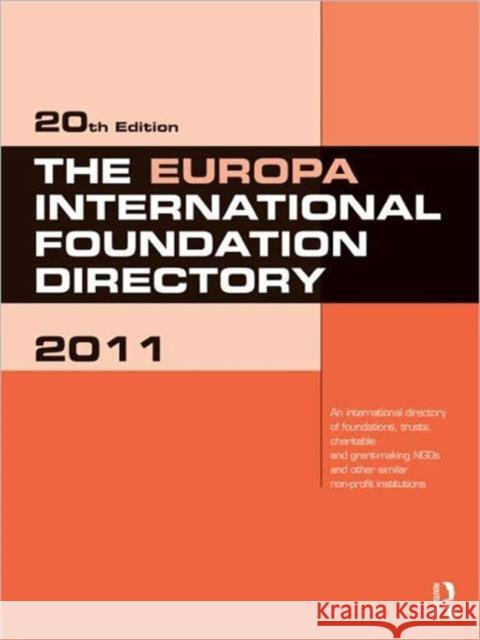 The Europa International Foundation Directory Hartley, Cathy 9781857436051  - książka