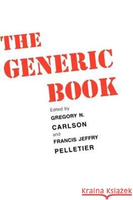 The Generic Book Francis J. Pelletier Gregory N. Carlson Greg N. Carlson 9780226092928 University of Chicago Press - książka