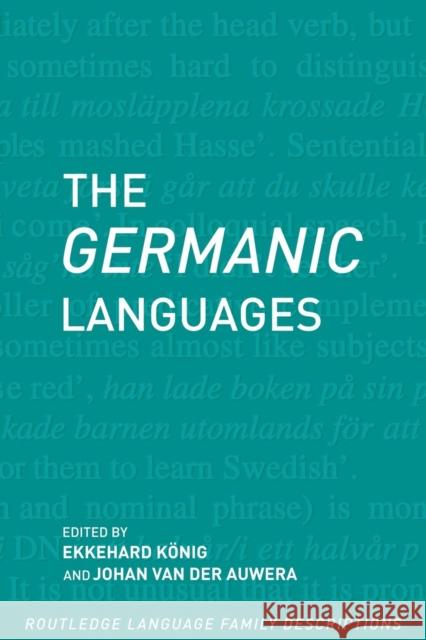 The Germanic Languages Johan Van Der Auwera 9780415280792  - książka